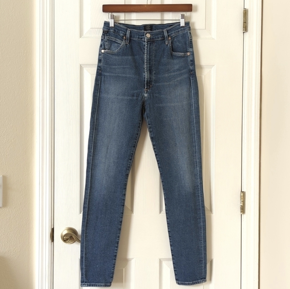 Citizens Of Humanity Chrissy Classic Medium Wash High Rise Skinny Jeans Blue 30